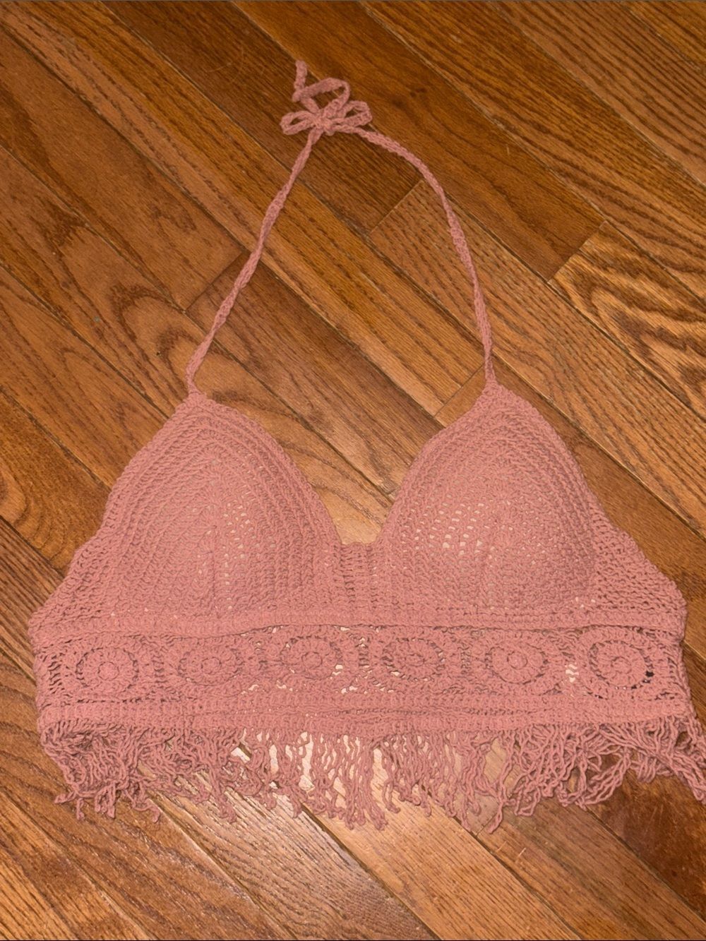 Crocheted festival Boho halter top women’s one size